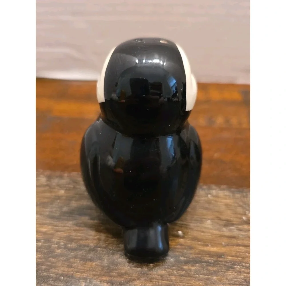 Hand Painted Ceramic Puffin Salt & Pepper Shaker Set Nautical Coastal Birds